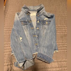 KanCan Blue Distressed Denim Overalls